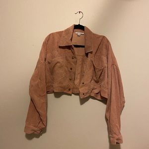 pink corduroy crop jacket